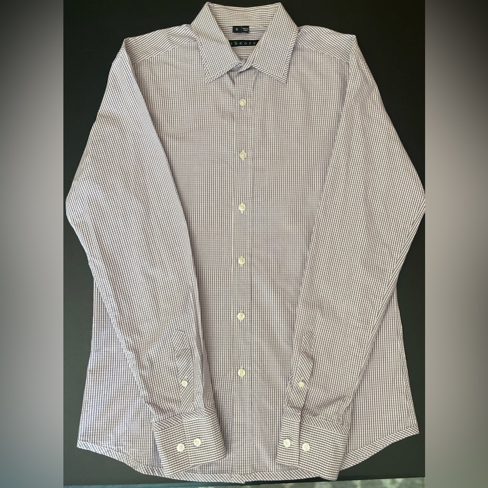 Theory White and Purple Casual Button Down Shirt